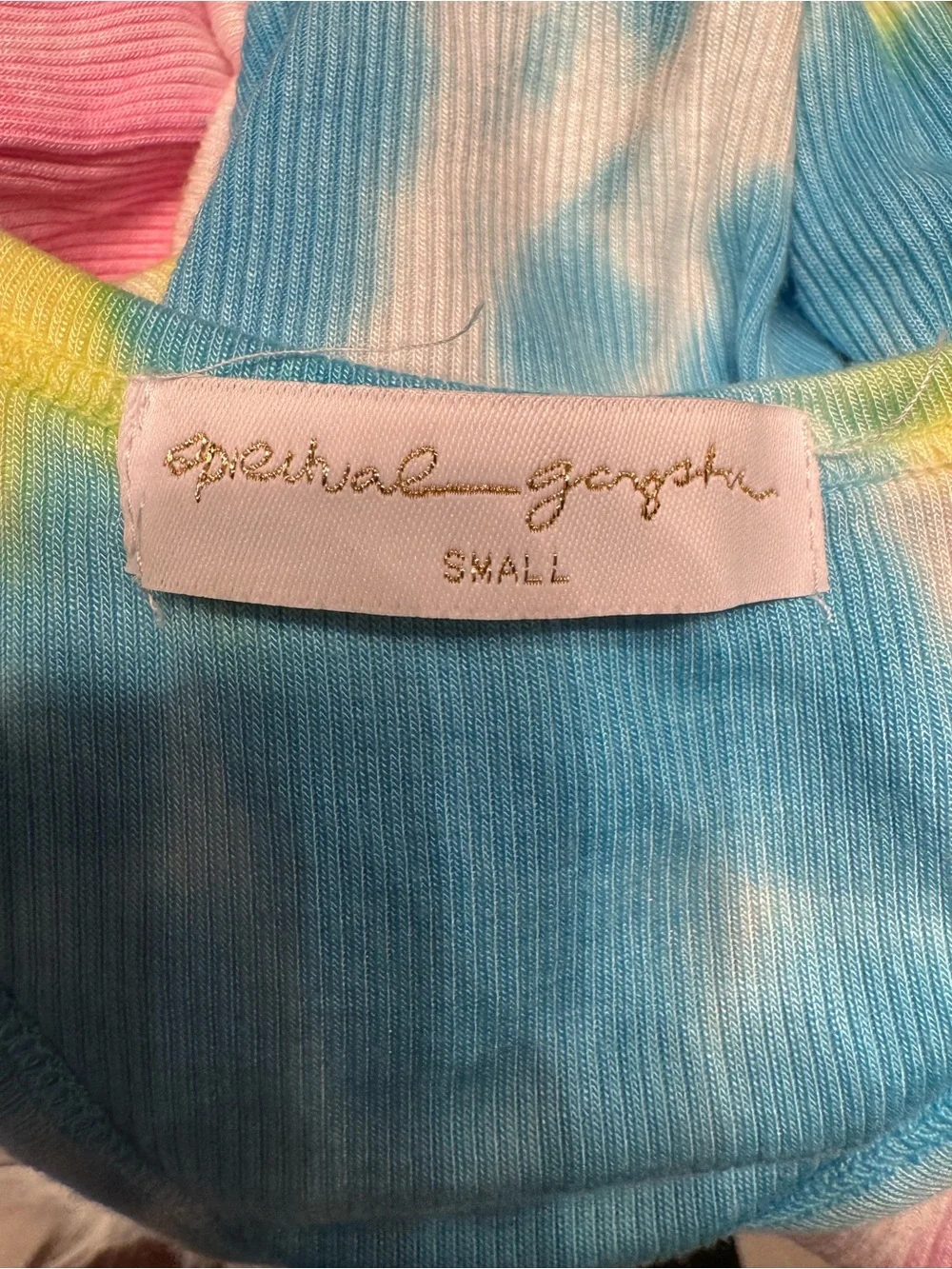 Spiritual Gangster Tie Dye Women’s Blue Pink & Yellow Mini Dress Size Small - Picture 6 of 7
